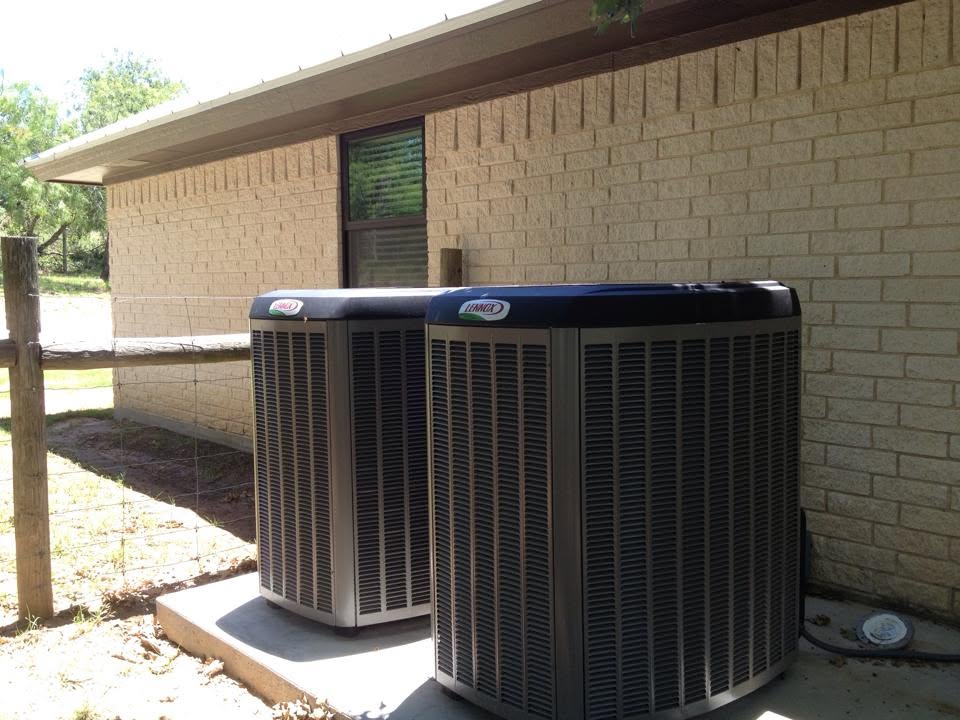 Lennox air conditioning units installed at a residential property in Stephenville TX by Jessie's Air Service